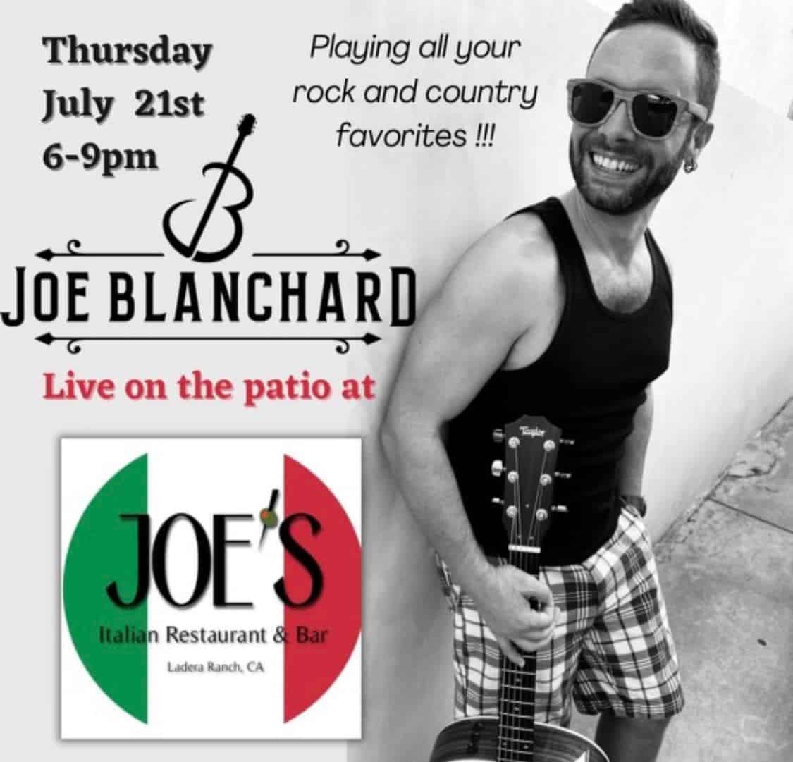 Joey Blanchard on the patio 6:00 to 9:00 PM (7/21/22)